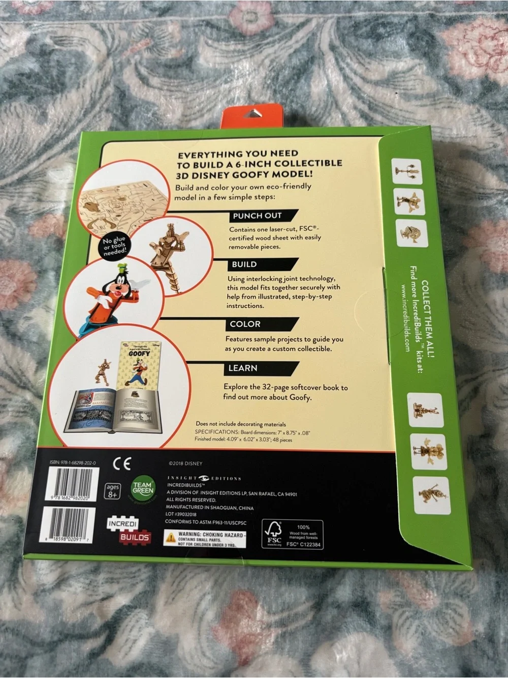 Disney Goofy 3D Wood Model Kit and Book set